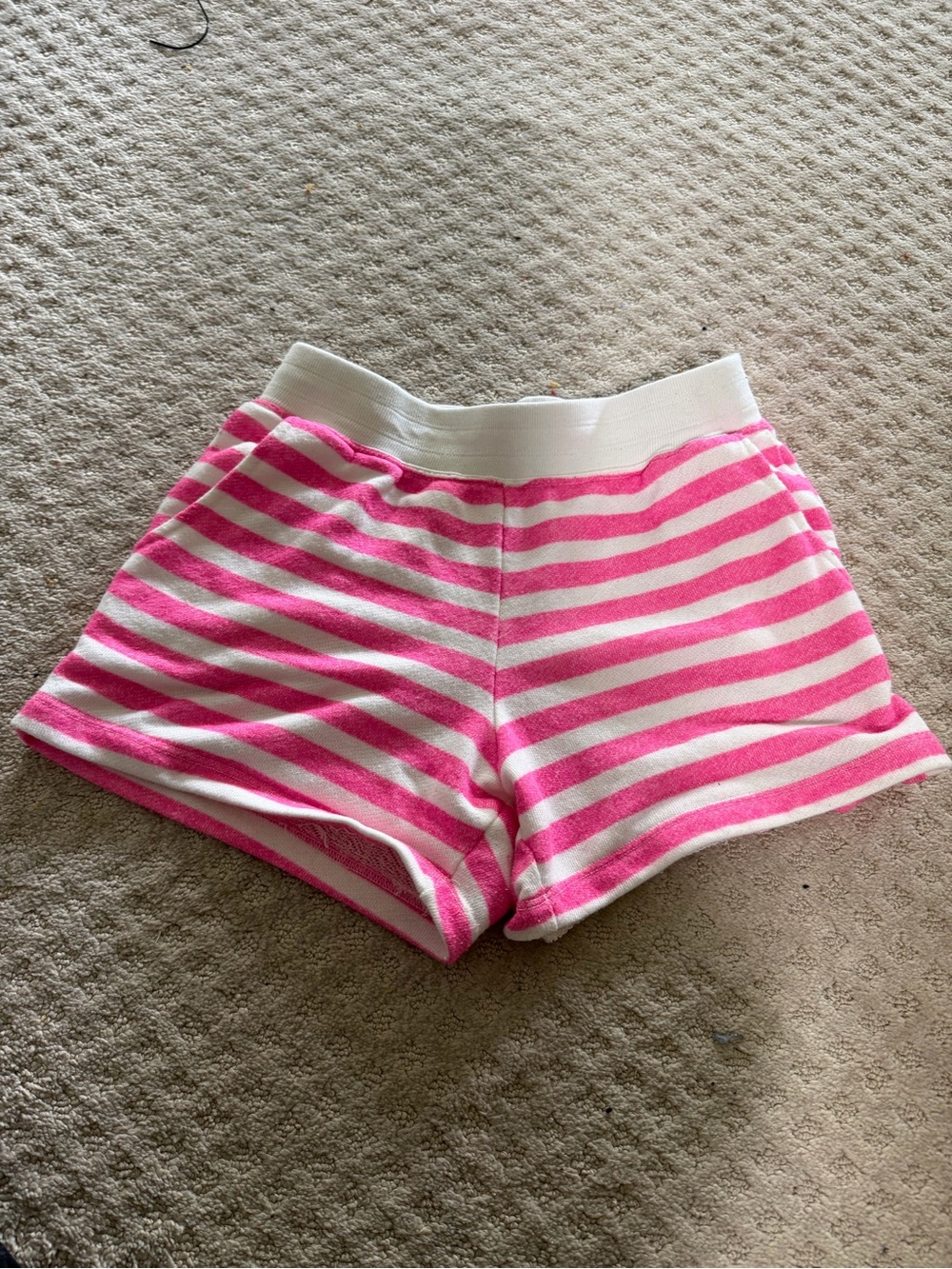 Electric & Rose Pink and White Striped Knit Shorts